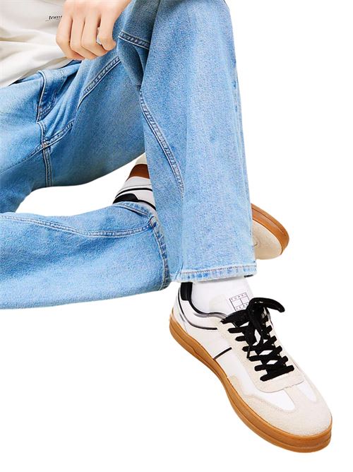 Sneaker ecrù in pelle Tommy Jeans | EM0EM01587TCR